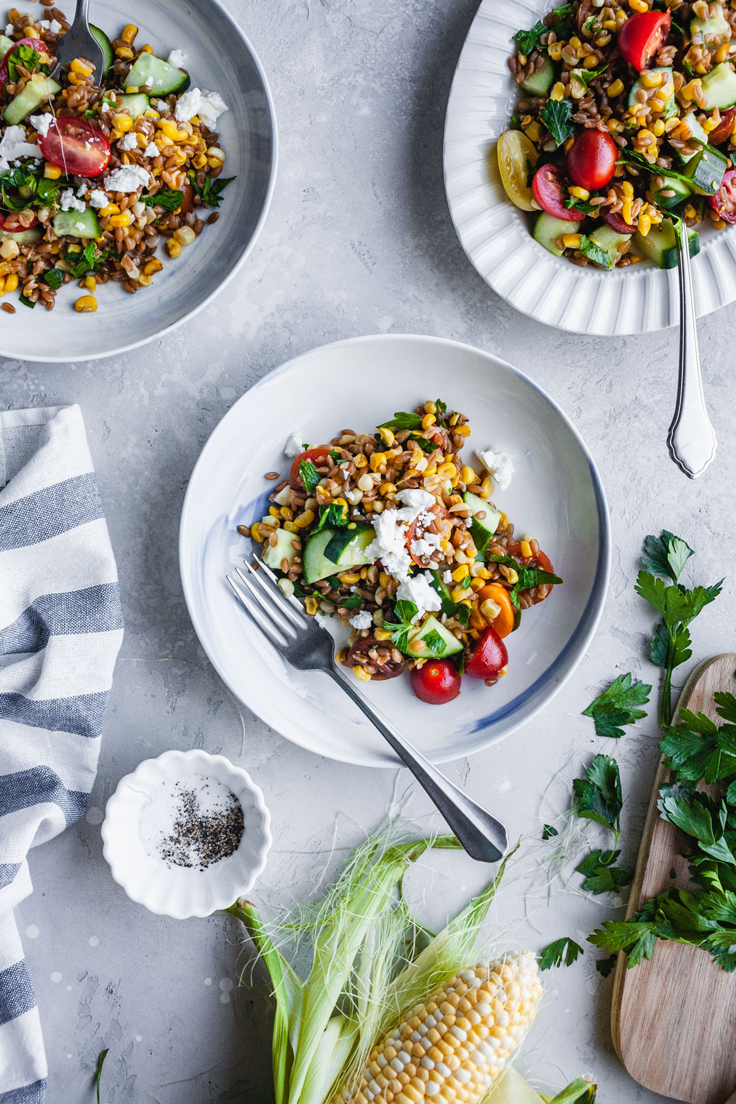 Skillet Corn With Farro Salad