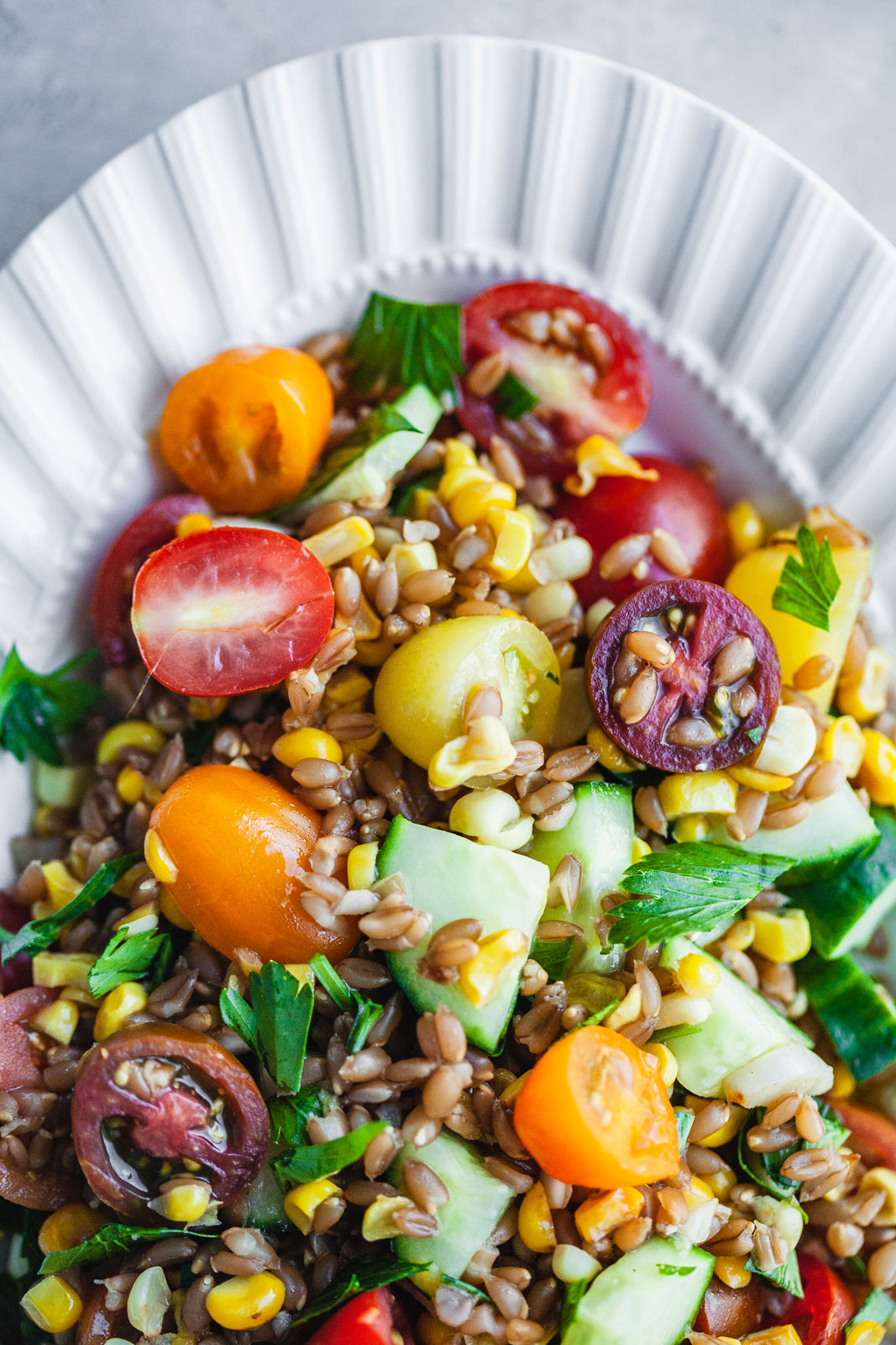 Skillet Corn With Farro Salad