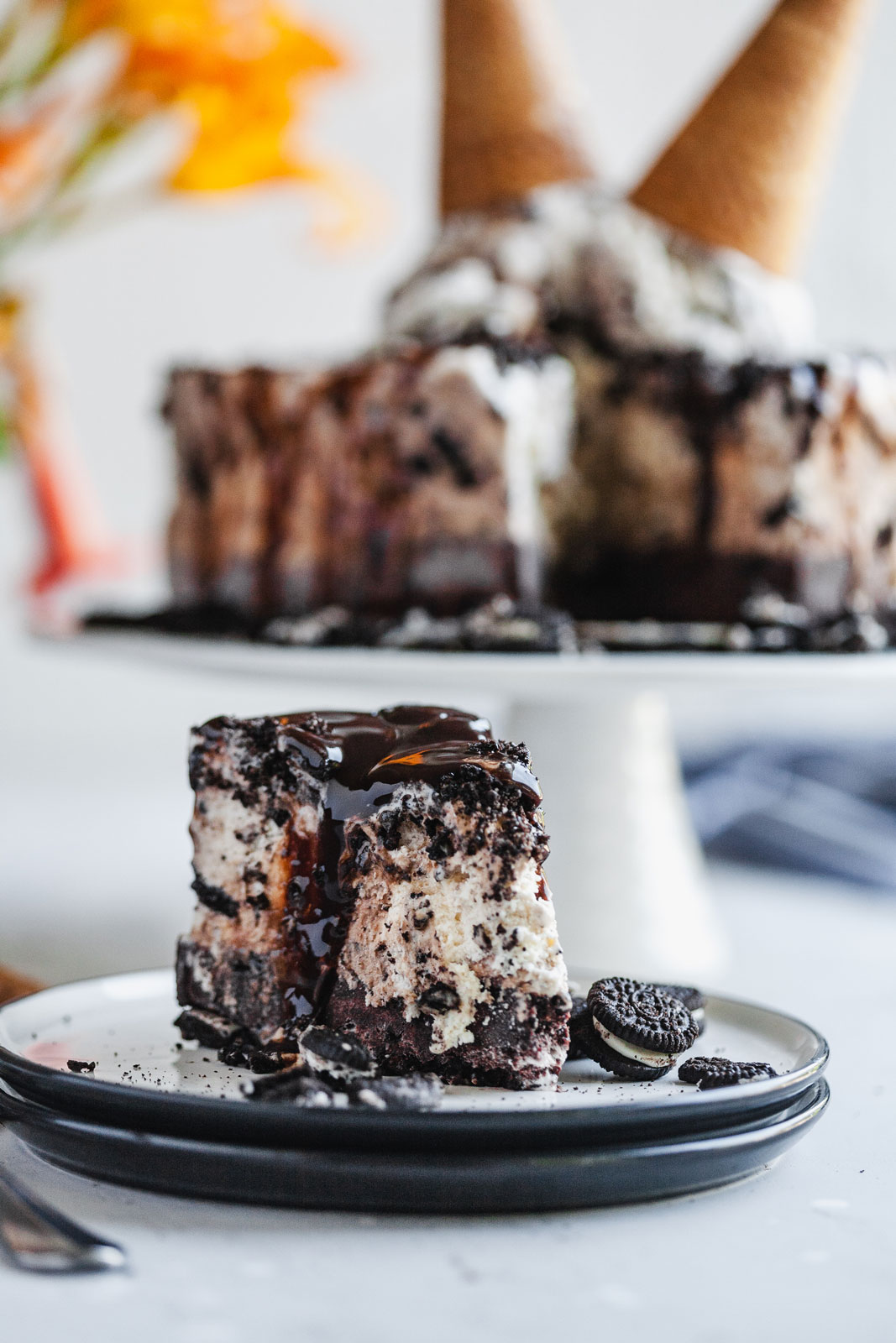 Chocolate Oreo Cookie Ice Cream Cake