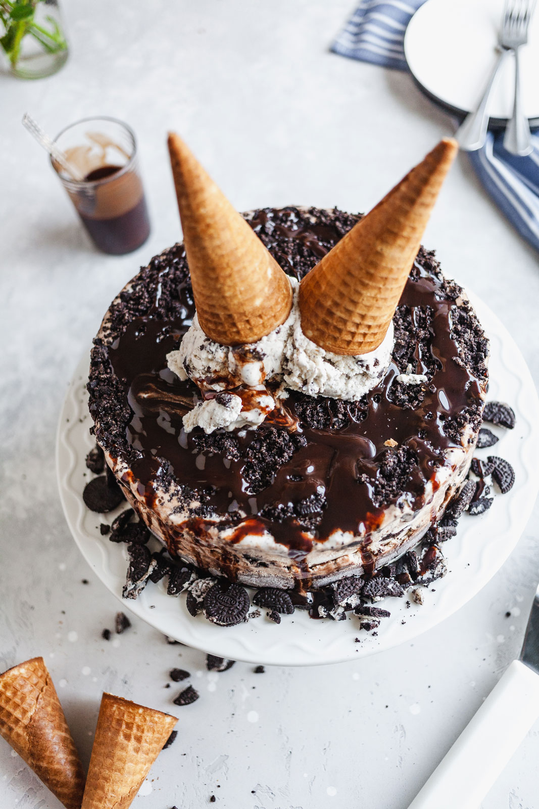 Chocolate Oreo Cookie Ice Cream Cake