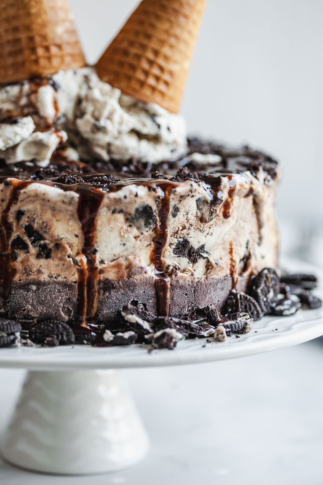 Homemade Oreo Cookie Ice Cream Cake Roll