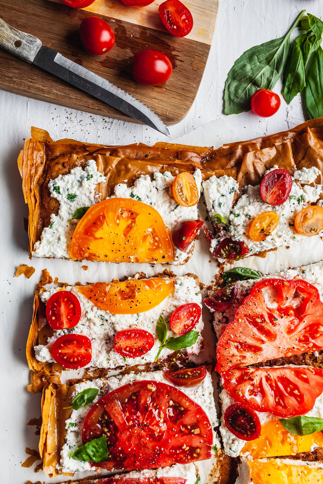 Tomato Phyllo Herbed Ricotta Tart