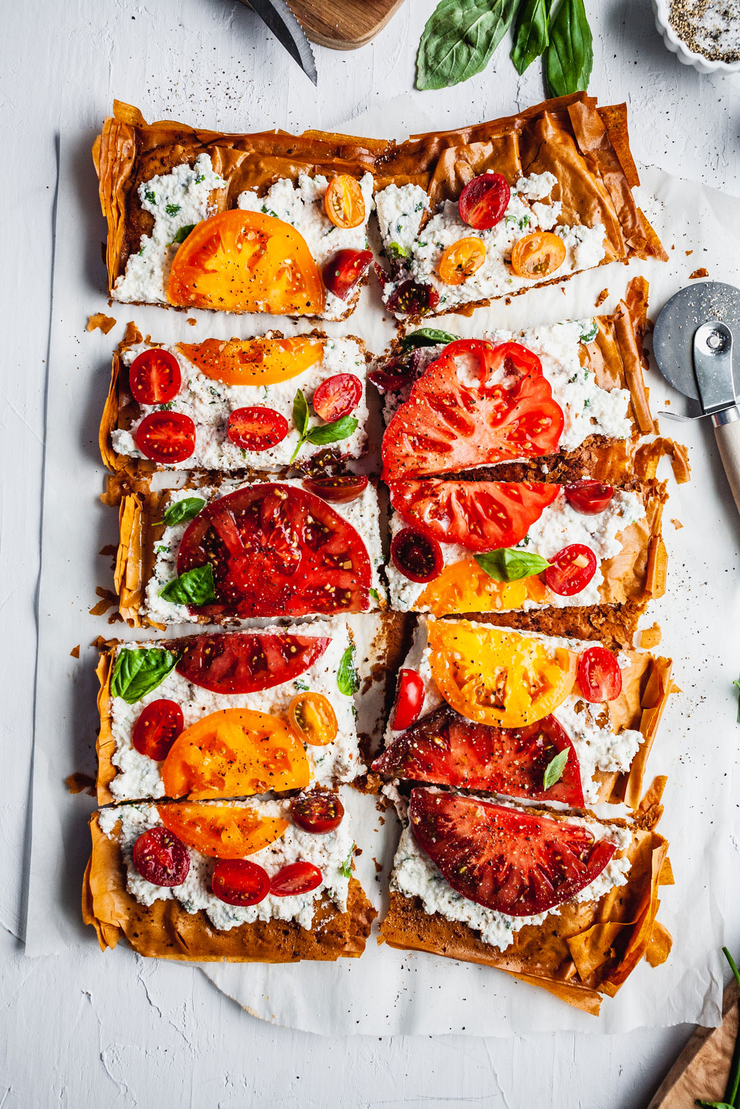 Tomato Phyllo Herbed Ricotta Tart