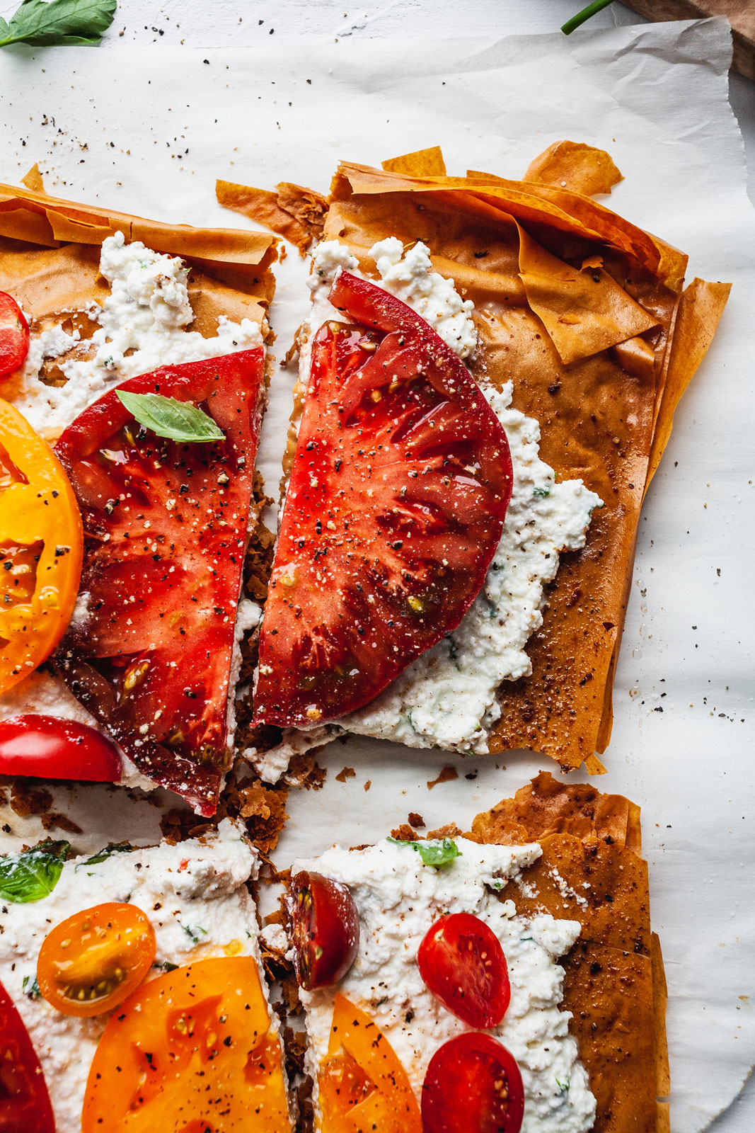 Tomato Phyllo Herbed Ricotta Tart