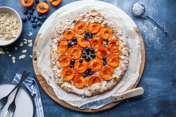 Apricot Blueberry and Almond Cream Crostata