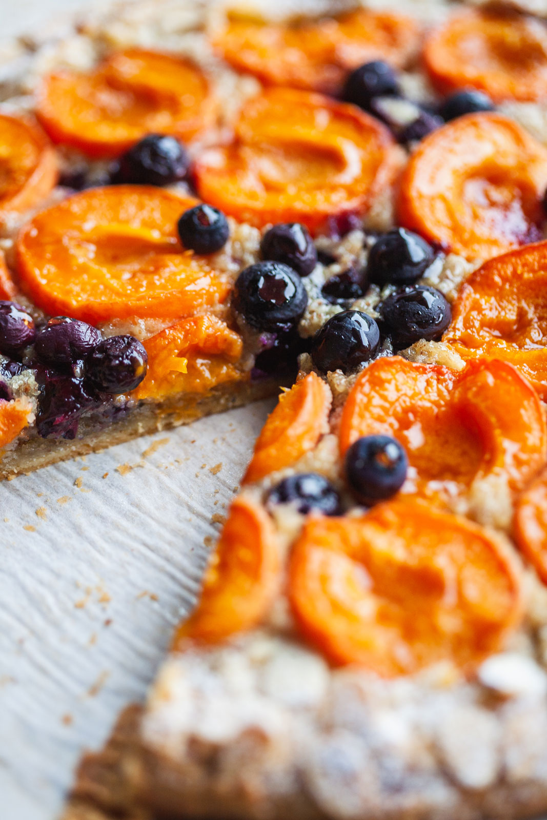 Apricot Blueberry and Almond Cream Crostata