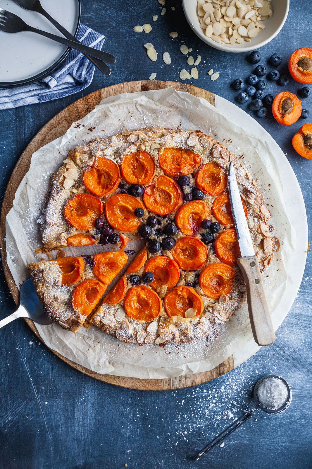 Apricot Blueberry and Almond Cream Crostata