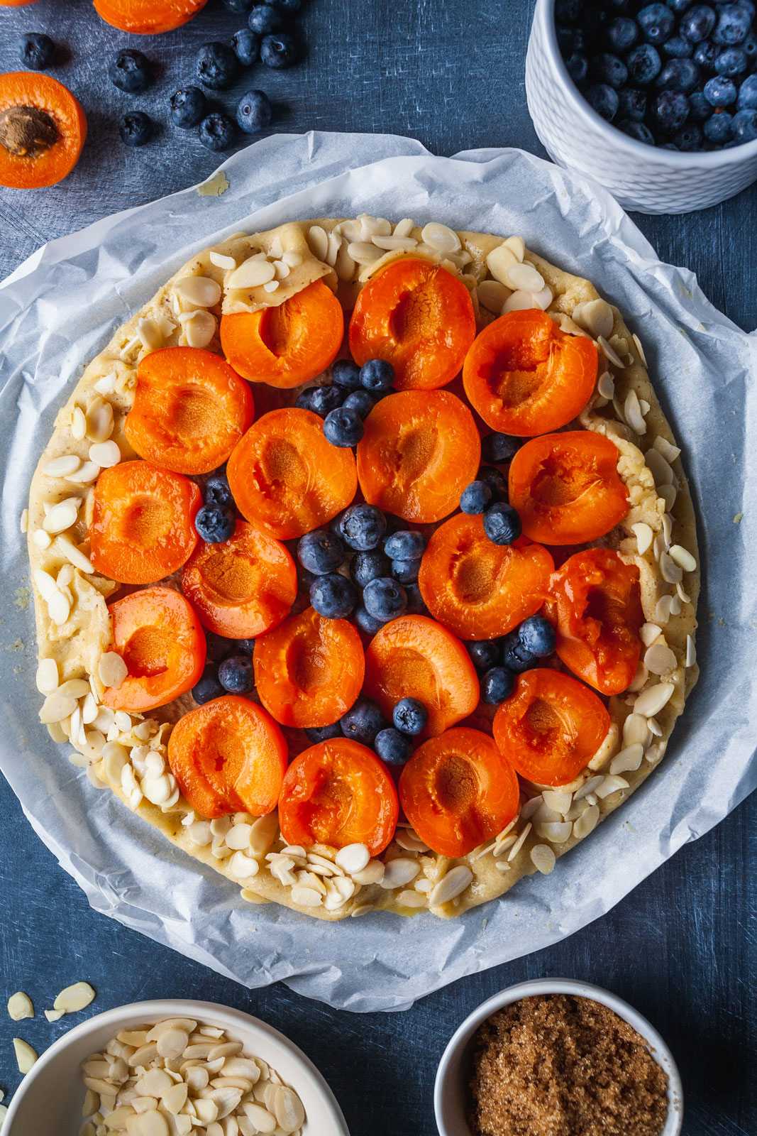 Apricot Blueberry and Almond Cream Crostata