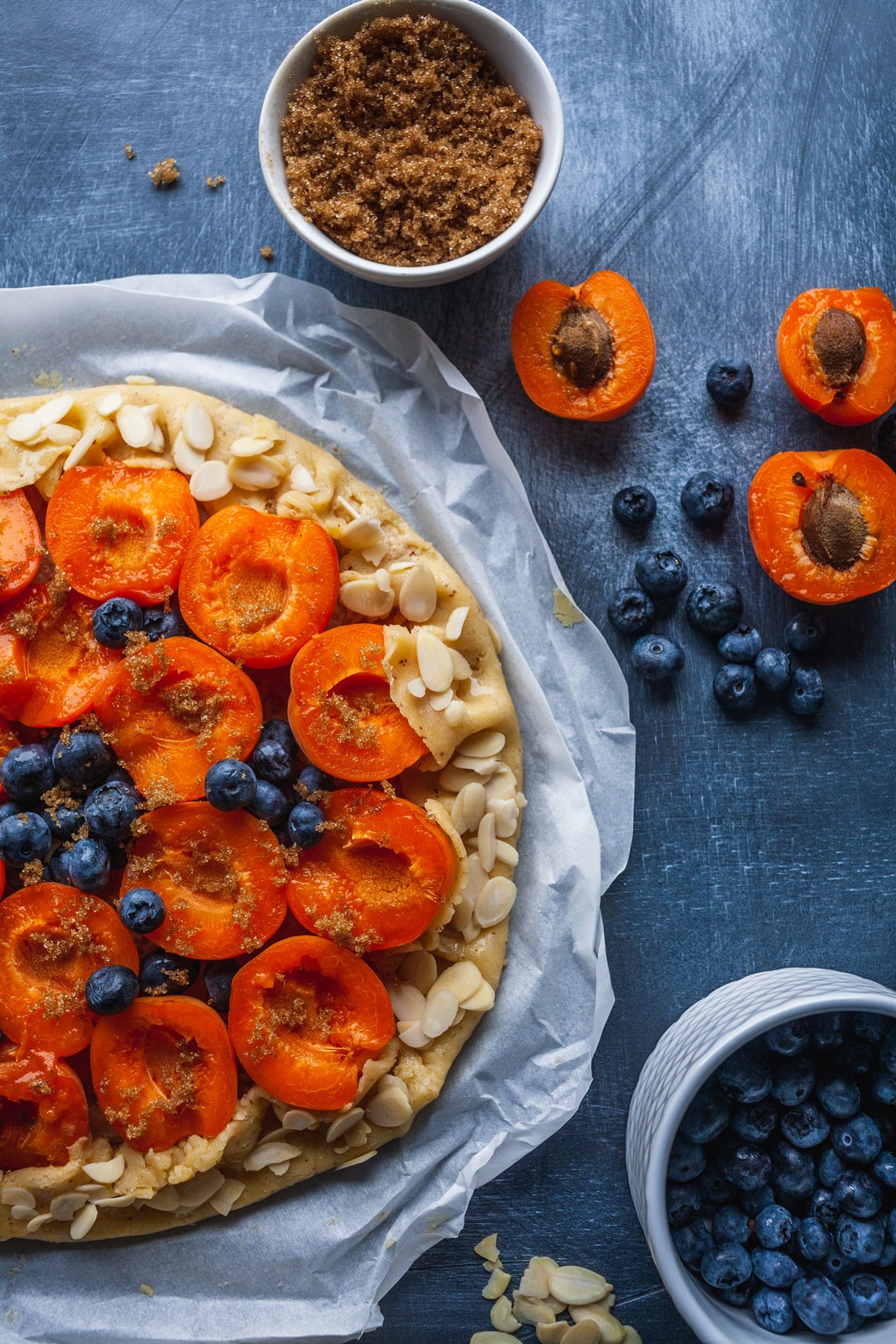 Apricot Blueberry and Almond Cream Crostata