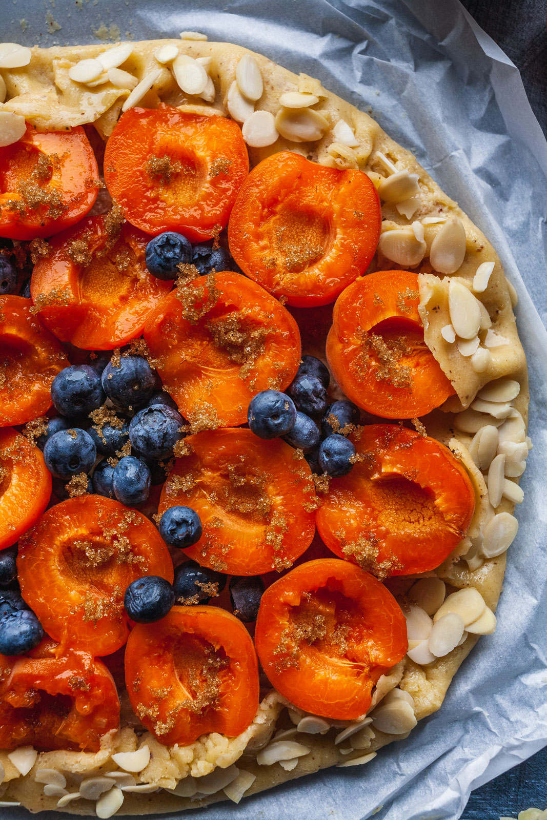 Apricot Blueberry and Almond Cream Crostata