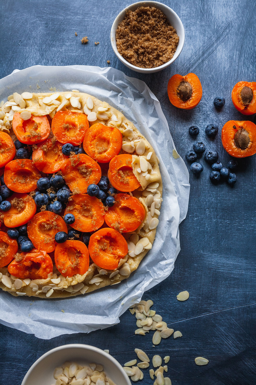 Apricot Blueberry and Almond Cream Crostata