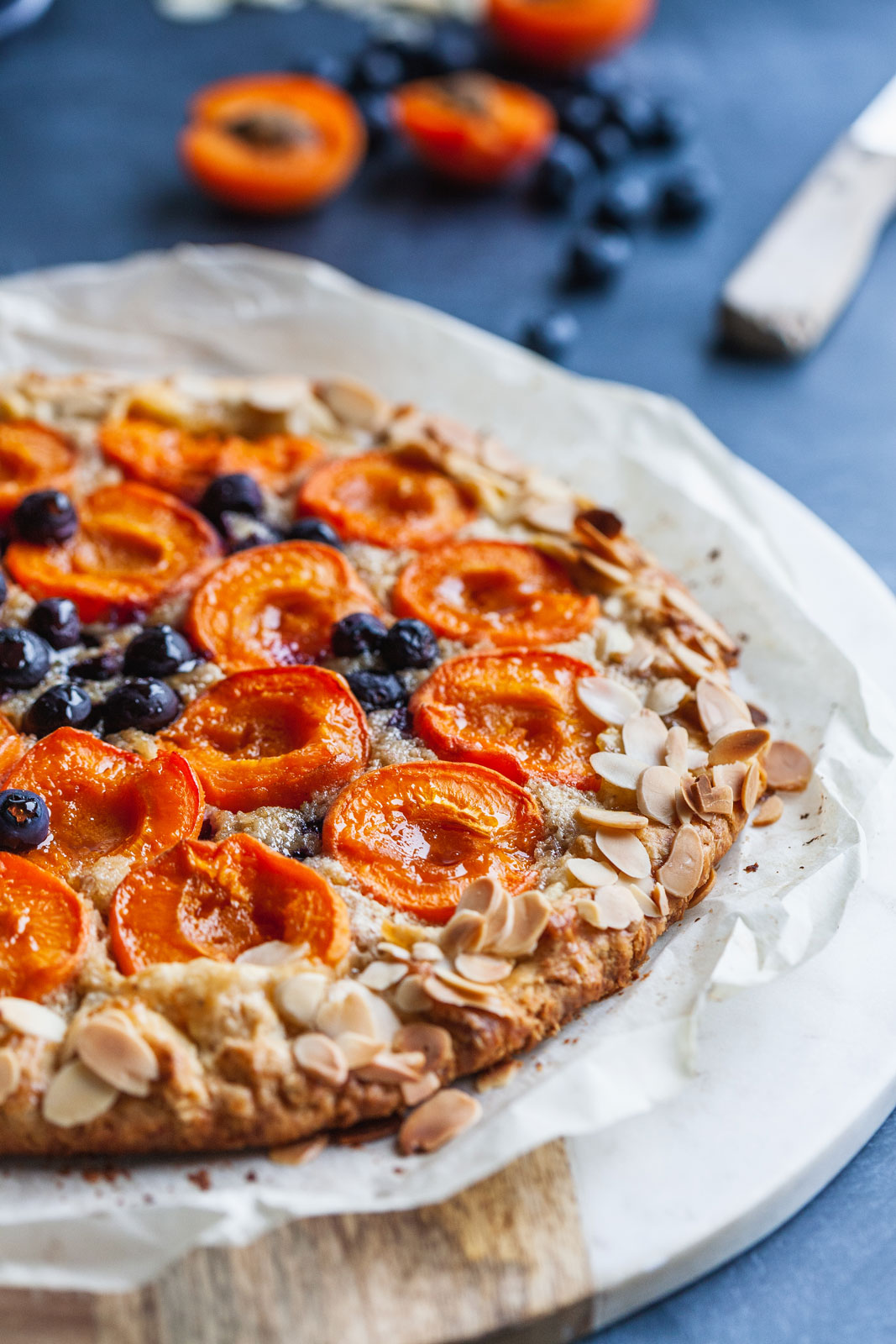 Apricot Blueberry and Almond Cream Crostata