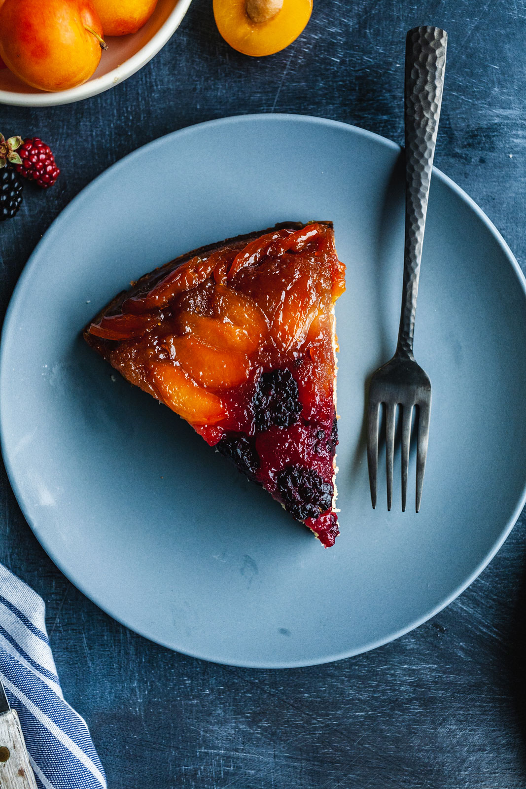 Lemony Plum And Blackberry Upside Down Cake