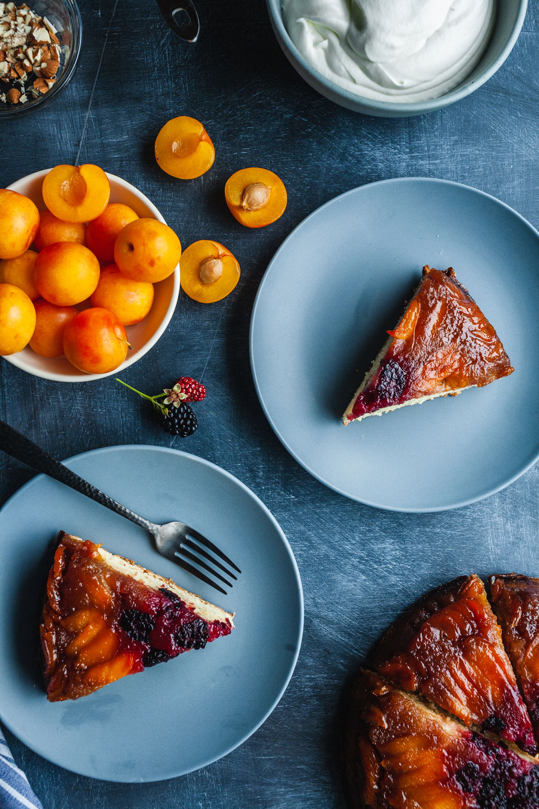 Lemony Plum And Blackberry Upside Down Cake