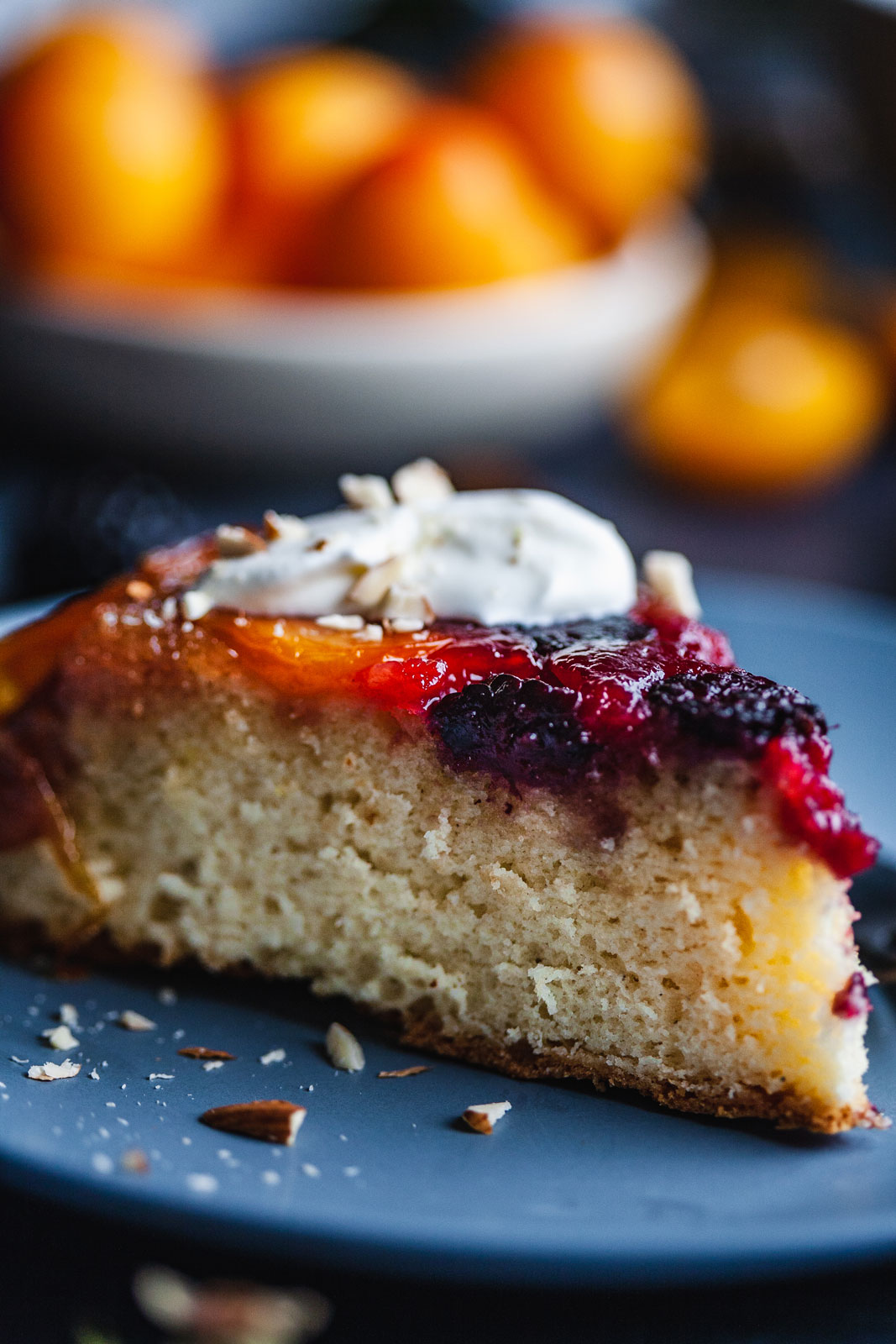 Lemony Plum And Blackberry Upside Down Cake