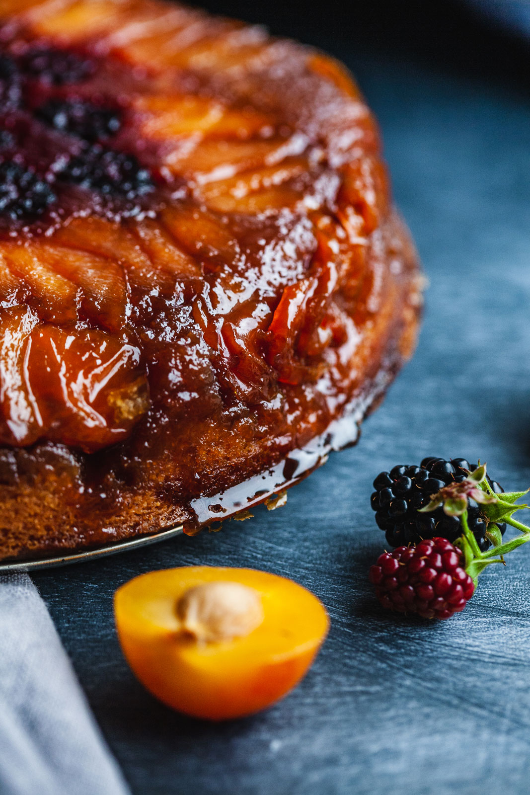 Lemony Plum And Blackberry Upside Down Cake