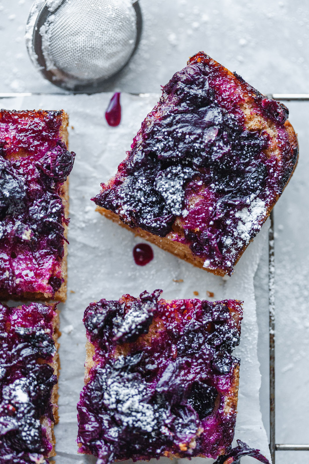 Roasted Grape Snack Cake