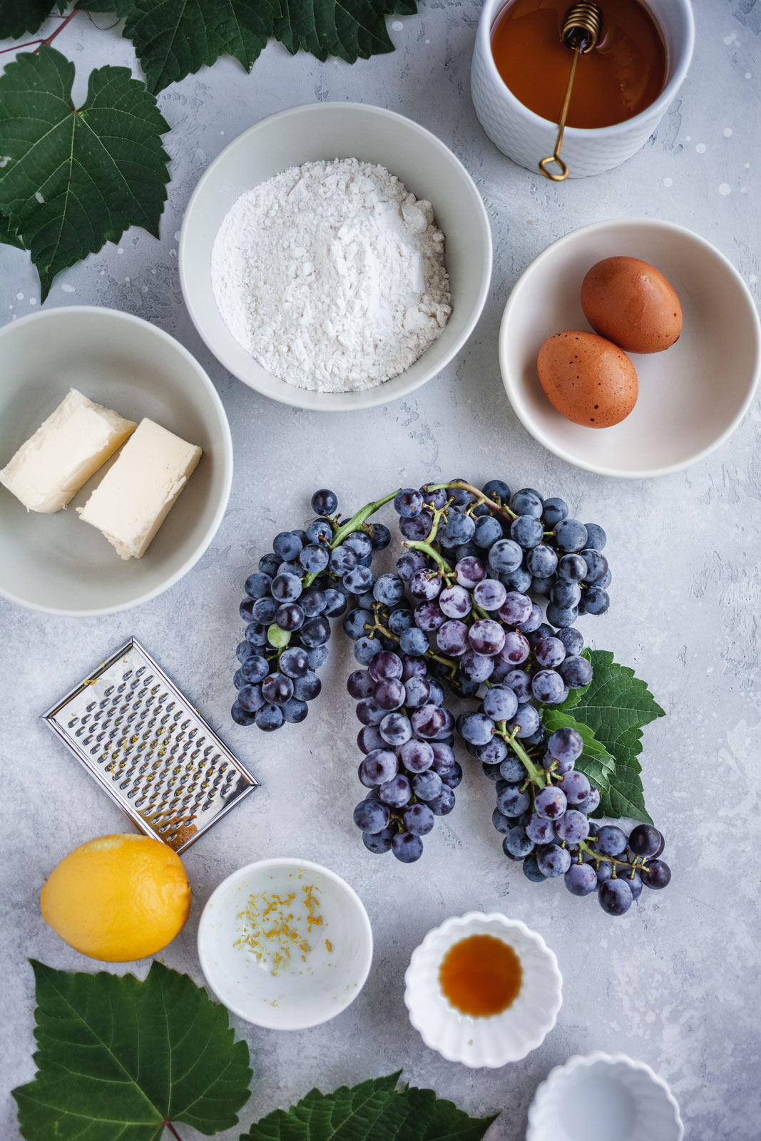 Roasted Grape Snack Cake