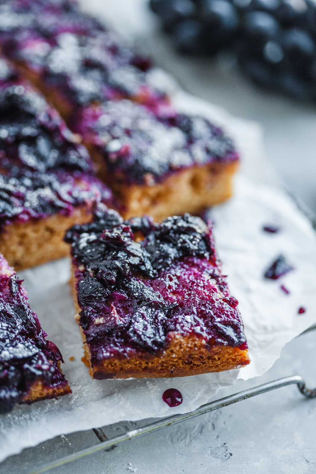 Roasted Grape Snack Cake