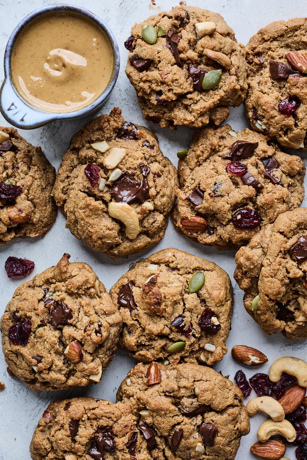 Almond Butter Trail Mix Cookies