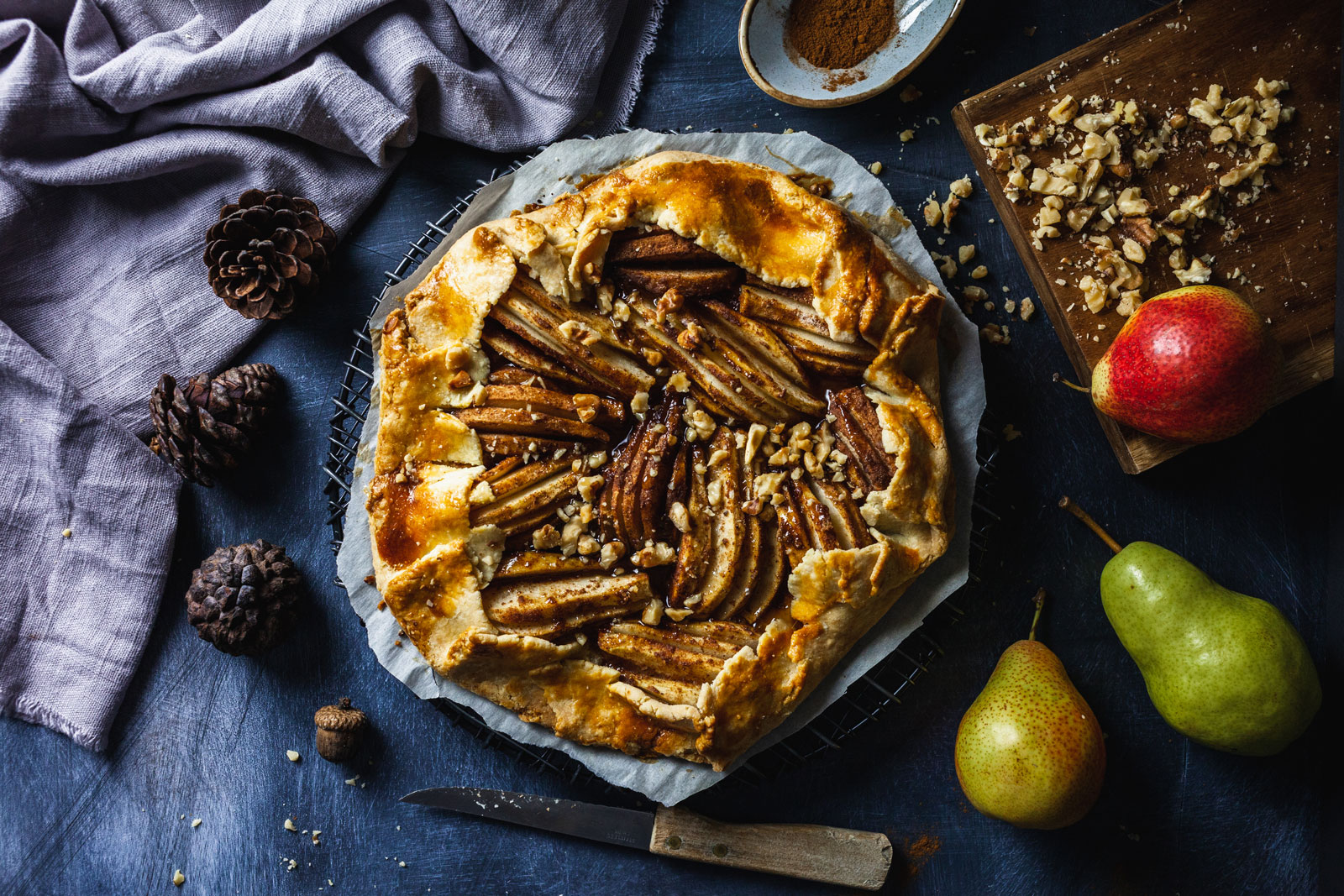 Spiced Pear Galette With Salted Maple Glaze