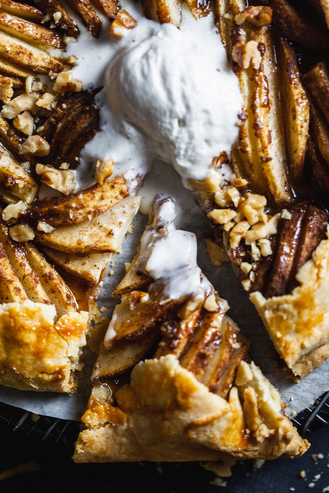 Spiced Pear Galette With Salted Maple Glaze