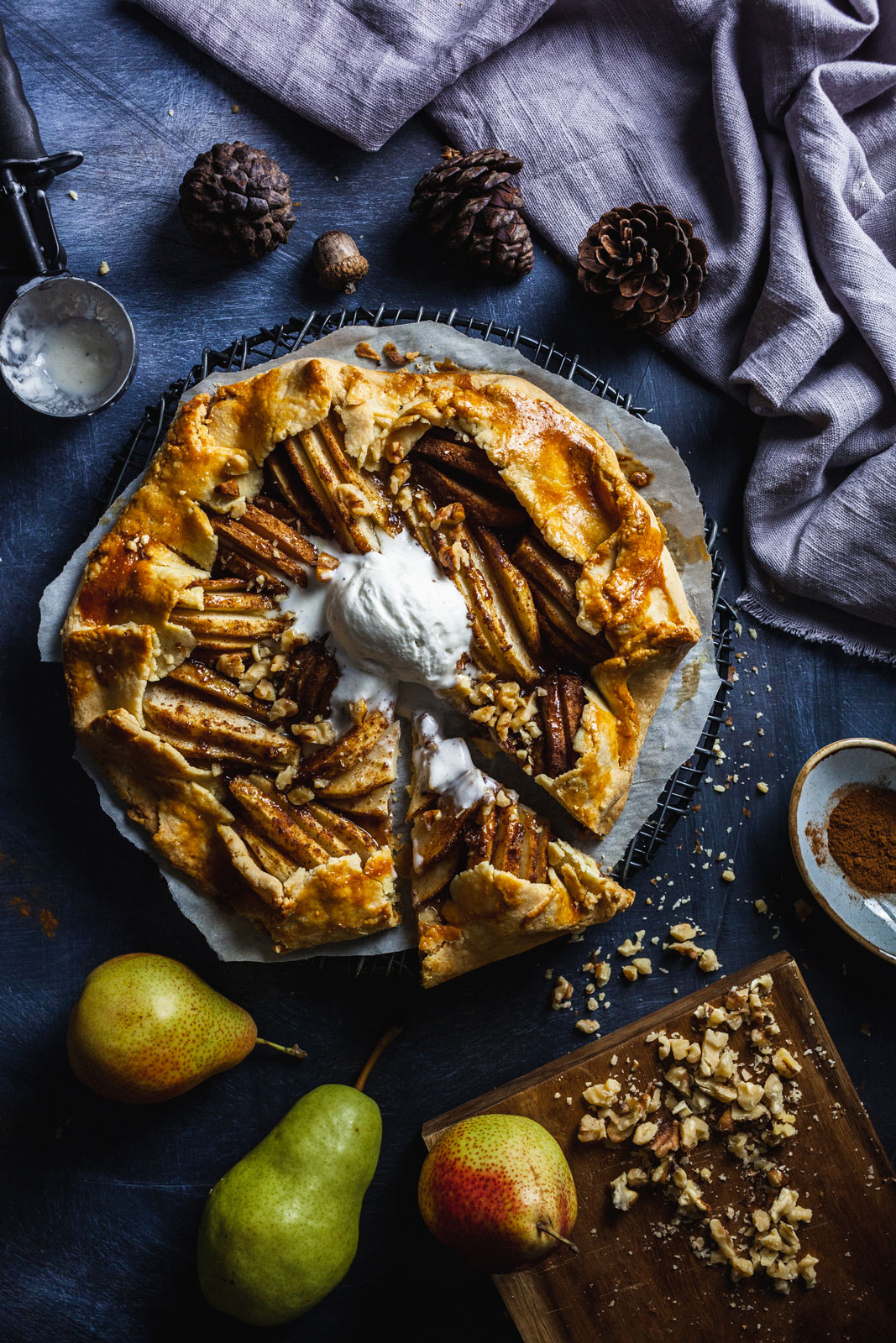 Spiced Pear Galette With Salted Maple Glaze