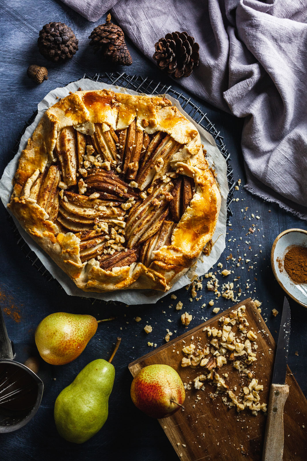 Spiced Pear Galette With Salted Maple Glaze