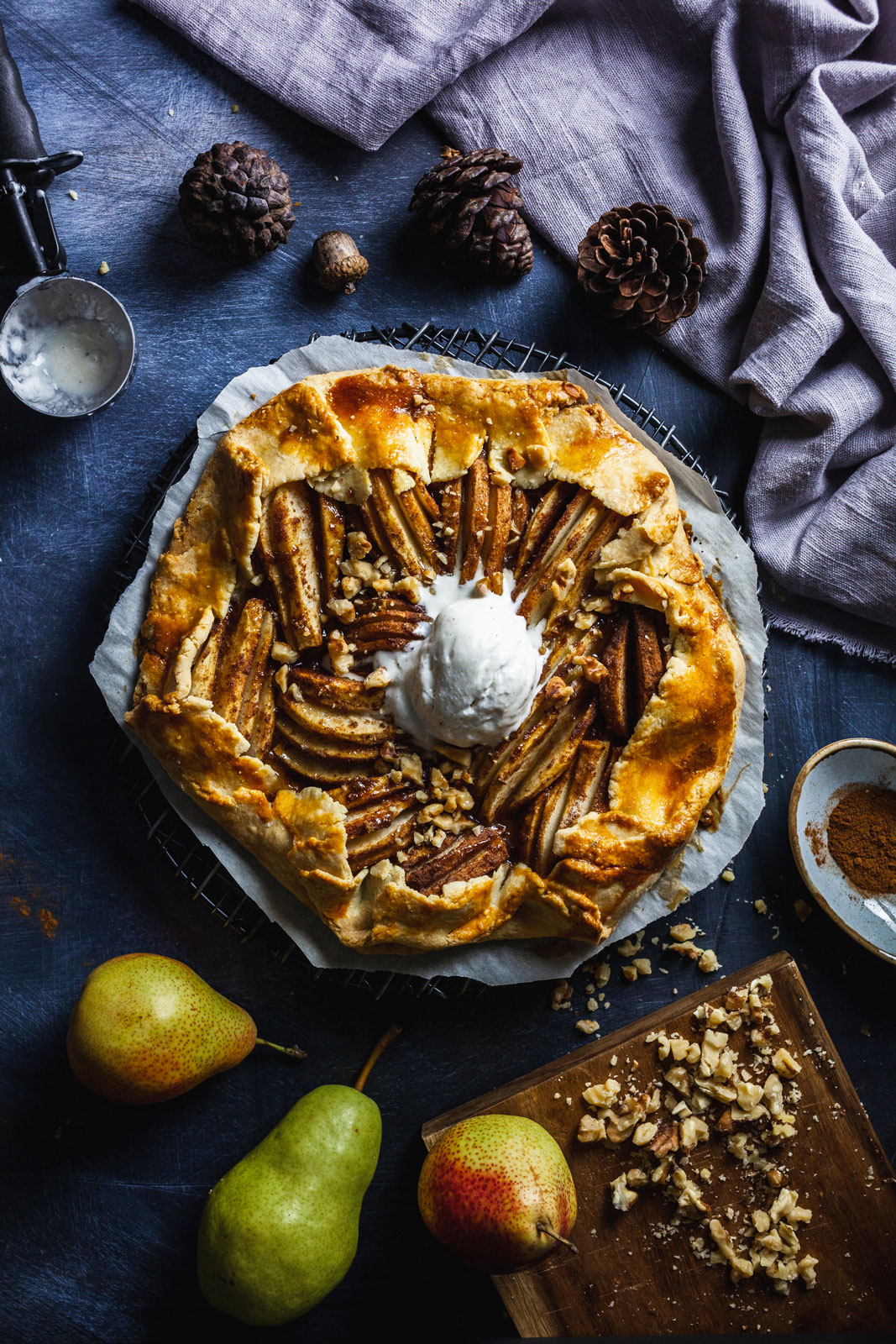 Spiced Pear Galette With Salted Maple Glaze