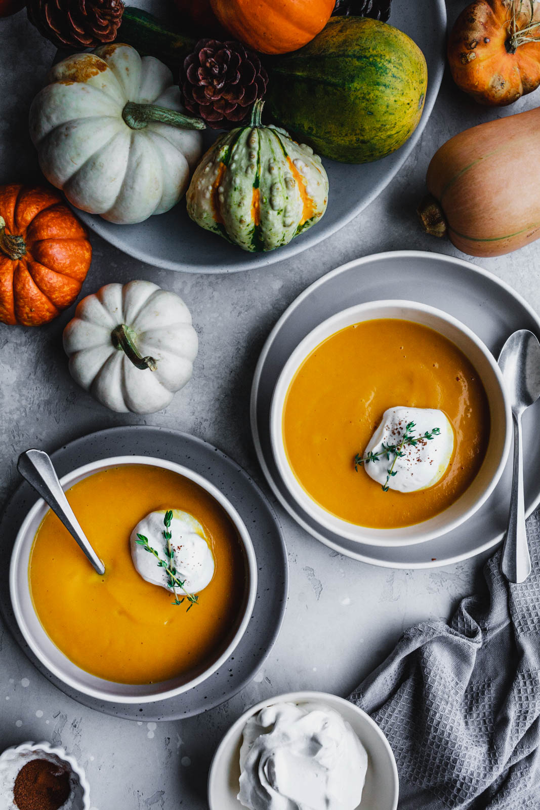 Classic Butternut Soup With Spiced Whipped Cream