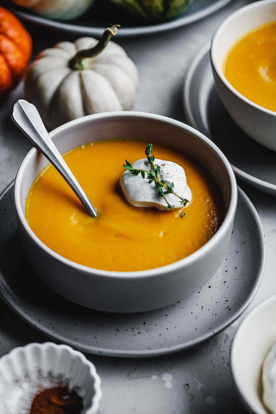 Classic Butternut Soup With Spiced Whipped Cream