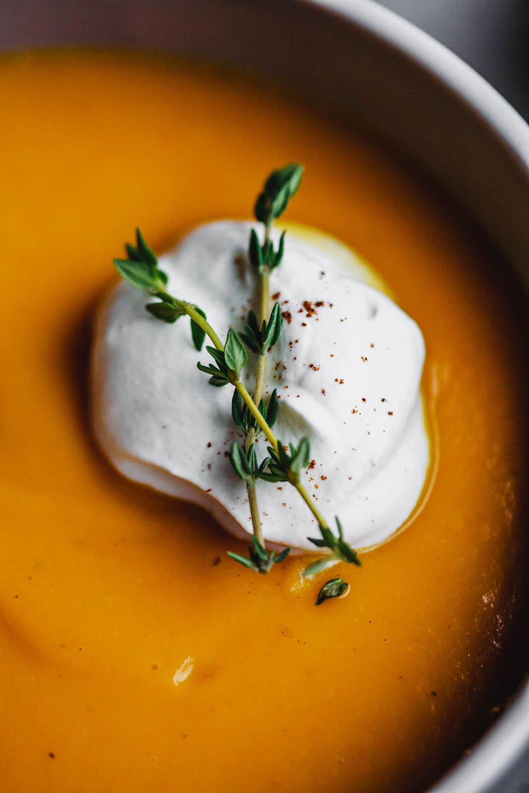 Classic Butternut Soup With Spiced Whipped Cream