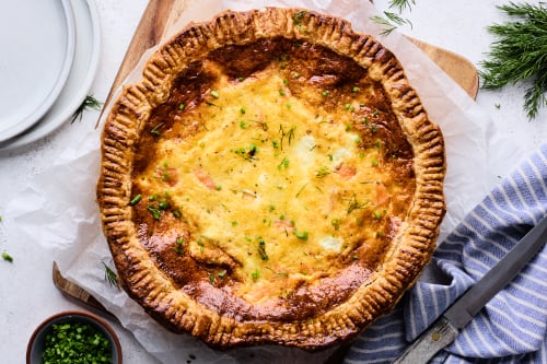 Puff Pastry Smoked Salmon Quiche With Goat Cheese