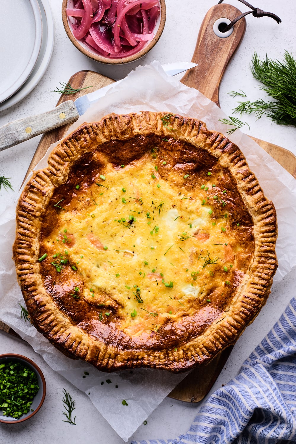 Puff Pastry Smoked Salmon Quiche With Goat Cheese