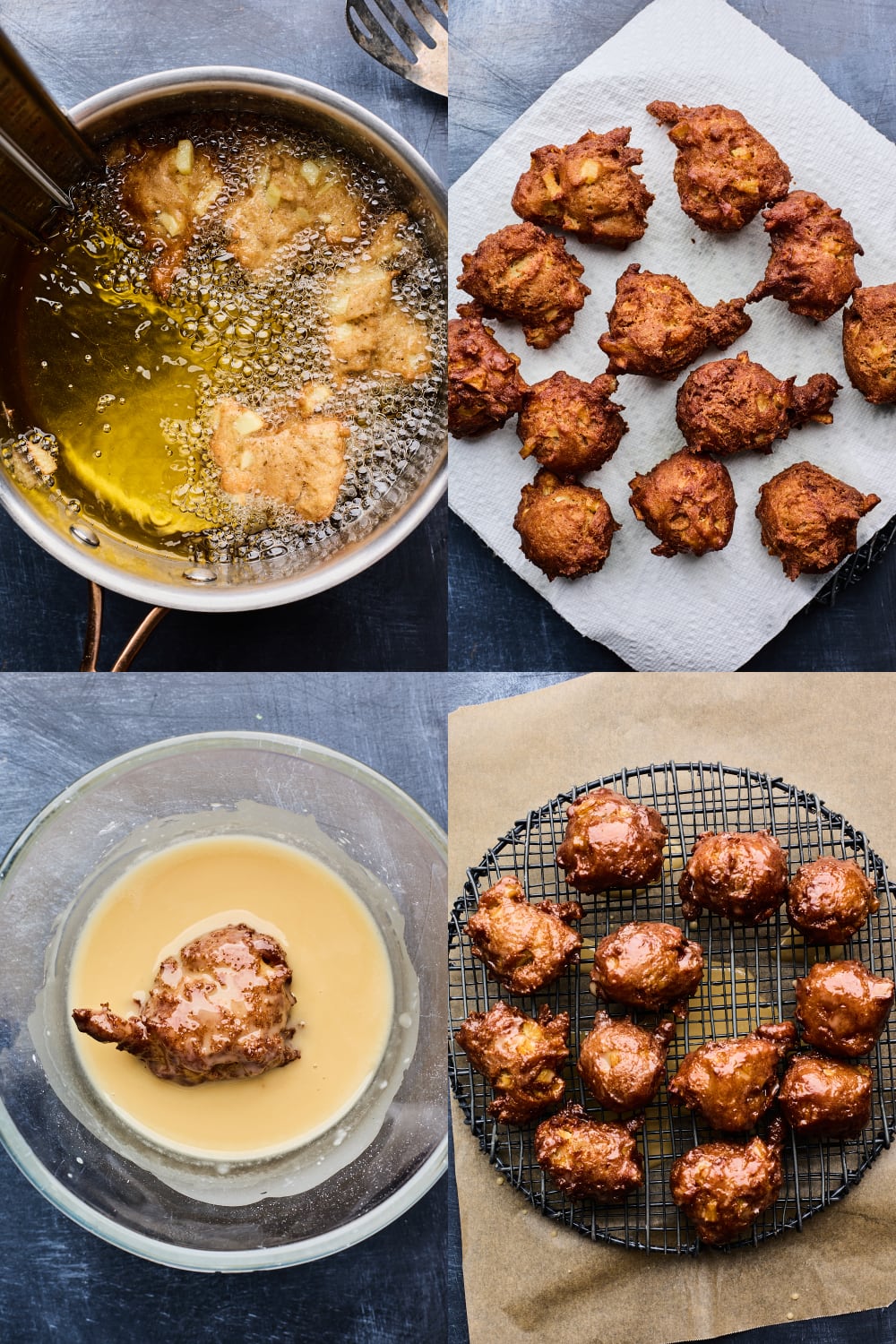 Chai Spiced Apple Cider Fritters With Maple Cider Glaze