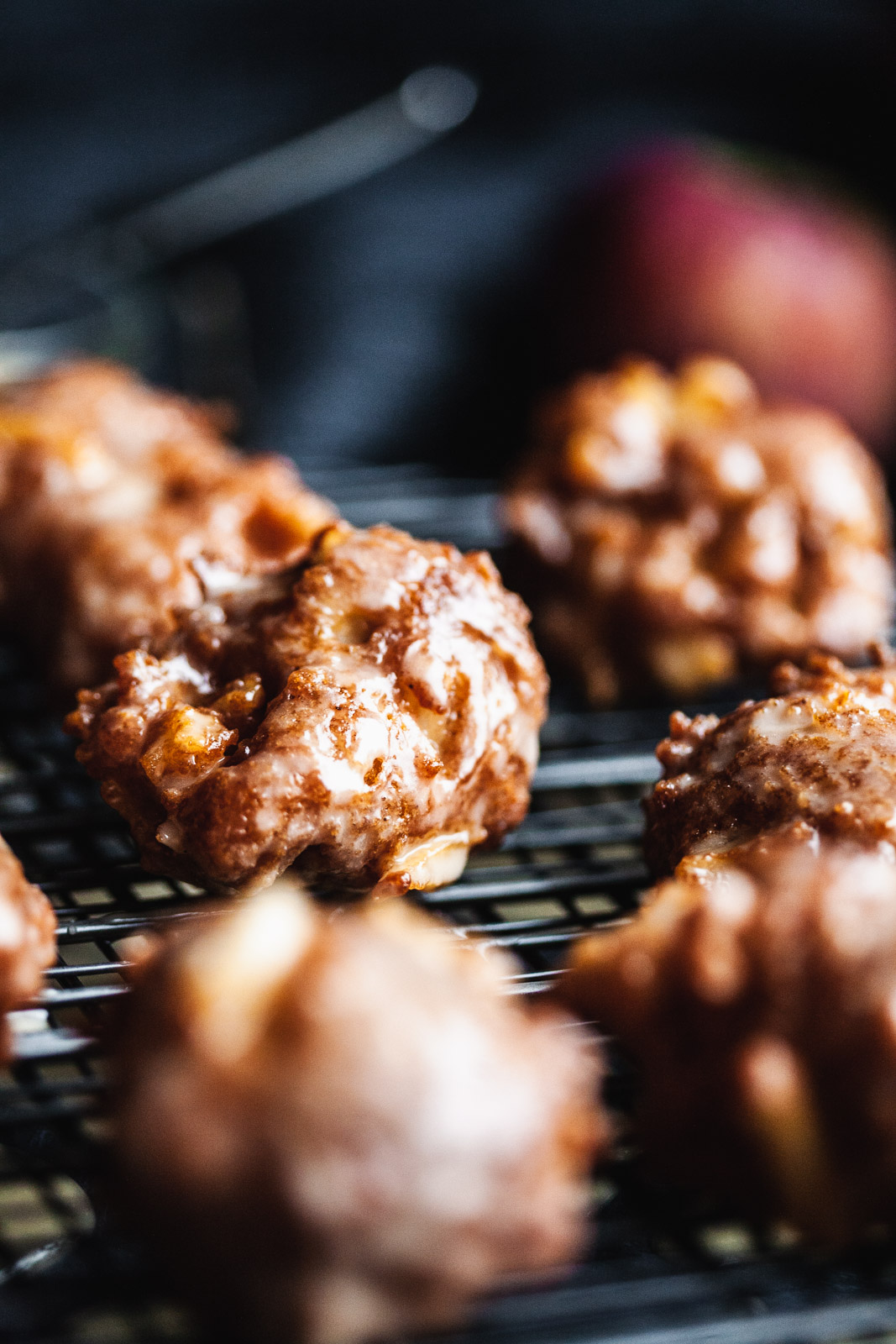 Chai Spiced Apple Cider Fritters With Maple Cider Glaze