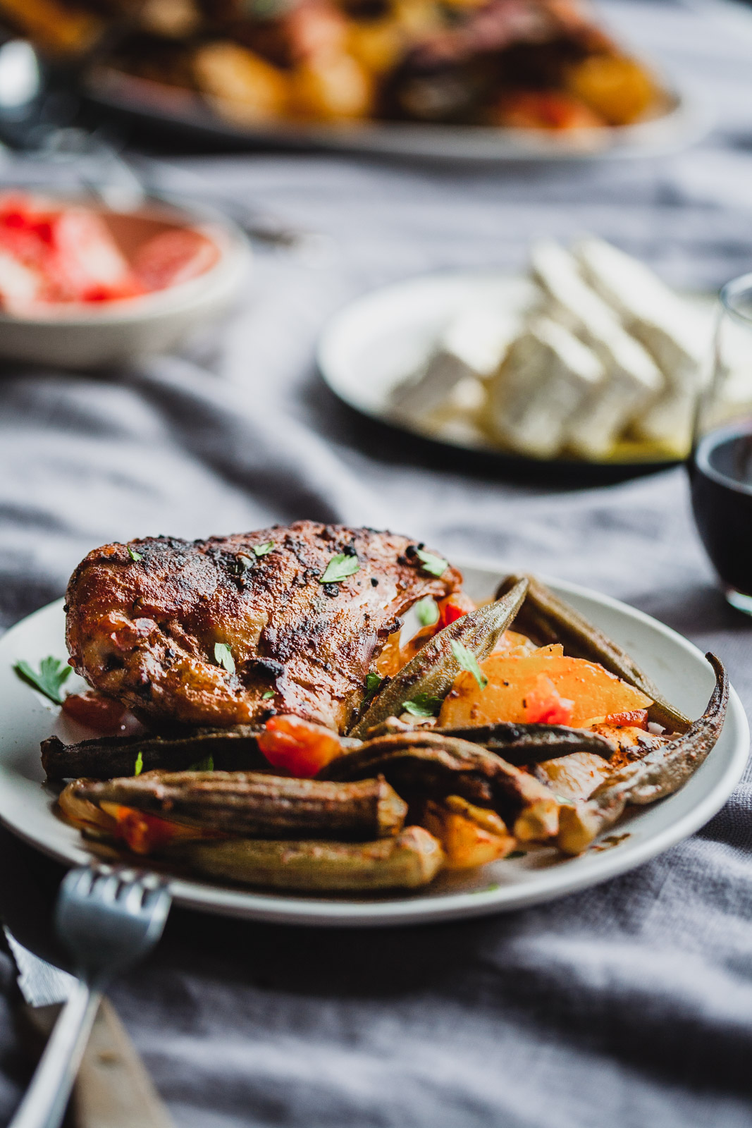 Roasted Balsamic Chicken And Potatoes With Okra