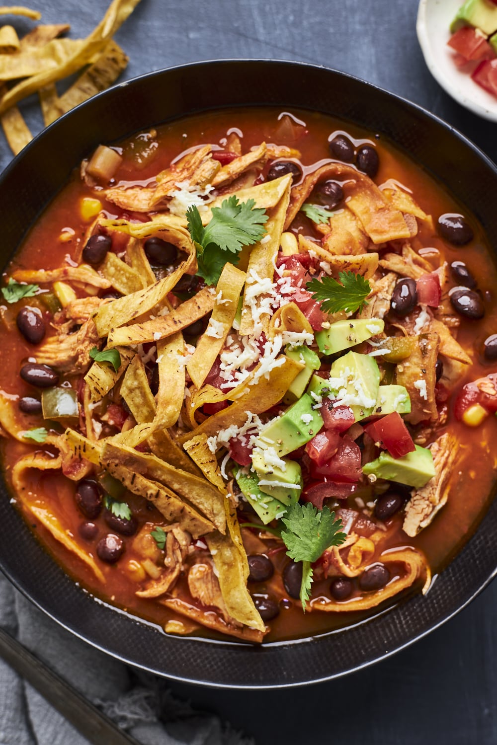 Chicken Tortilla Soup With Salsa And Homemade Tortillas