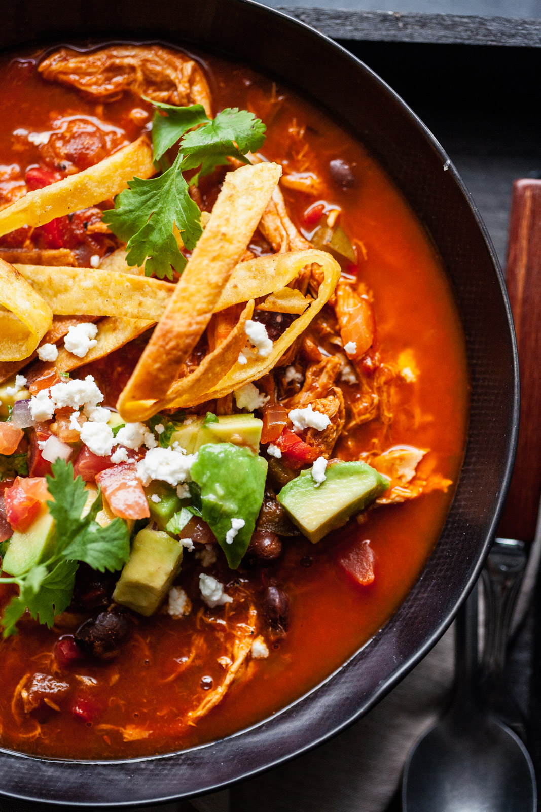 Chicken Tortilla Soup With Salsa And Homemade Tortillas