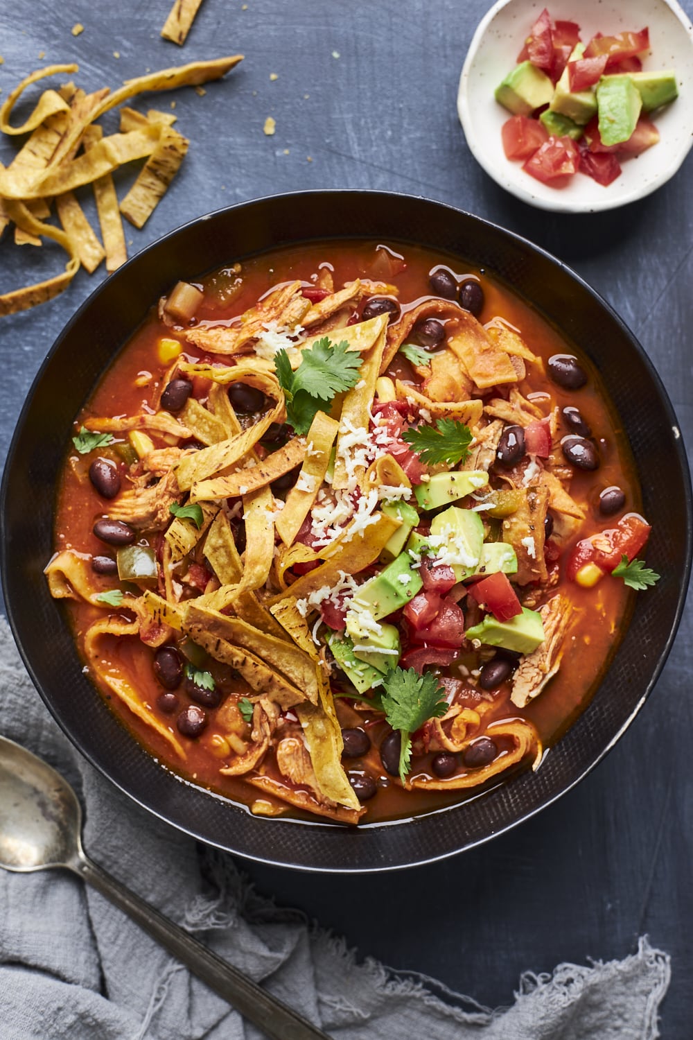 Chicken Tortilla Soup With Salsa And Homemade Tortillas