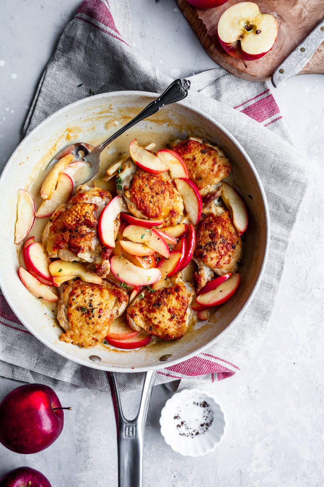 Cider Braised Chicken Thighs With The Creamiest Cauliflower Mash