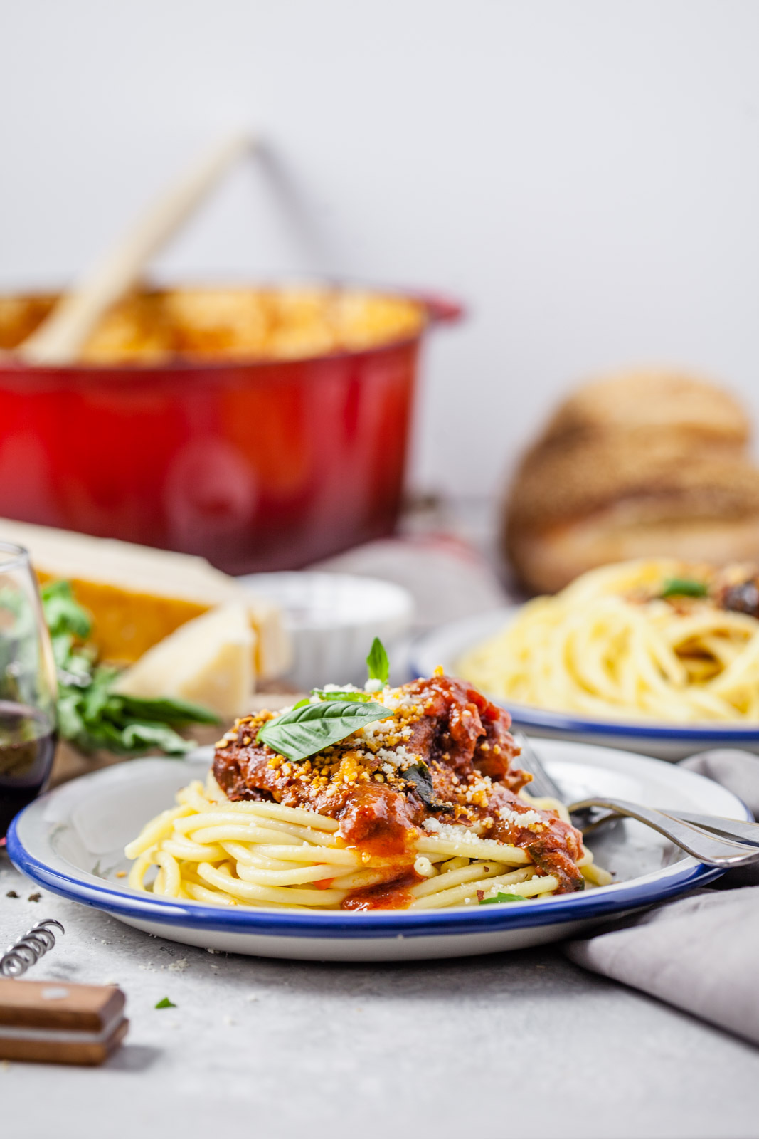 Greek Corfu Chicken and Bucatini (Pastitsada Korfiatiki)