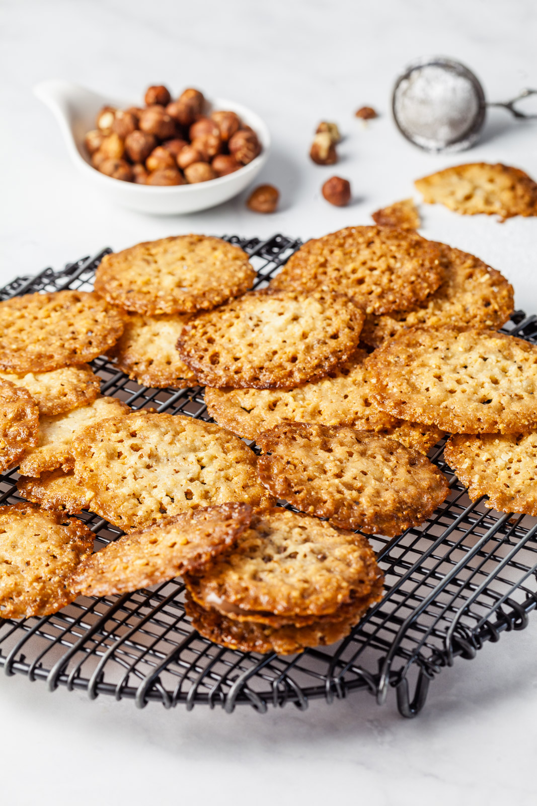 Chocolate Hazelnut Florentine Cookies (Lace Cookies)