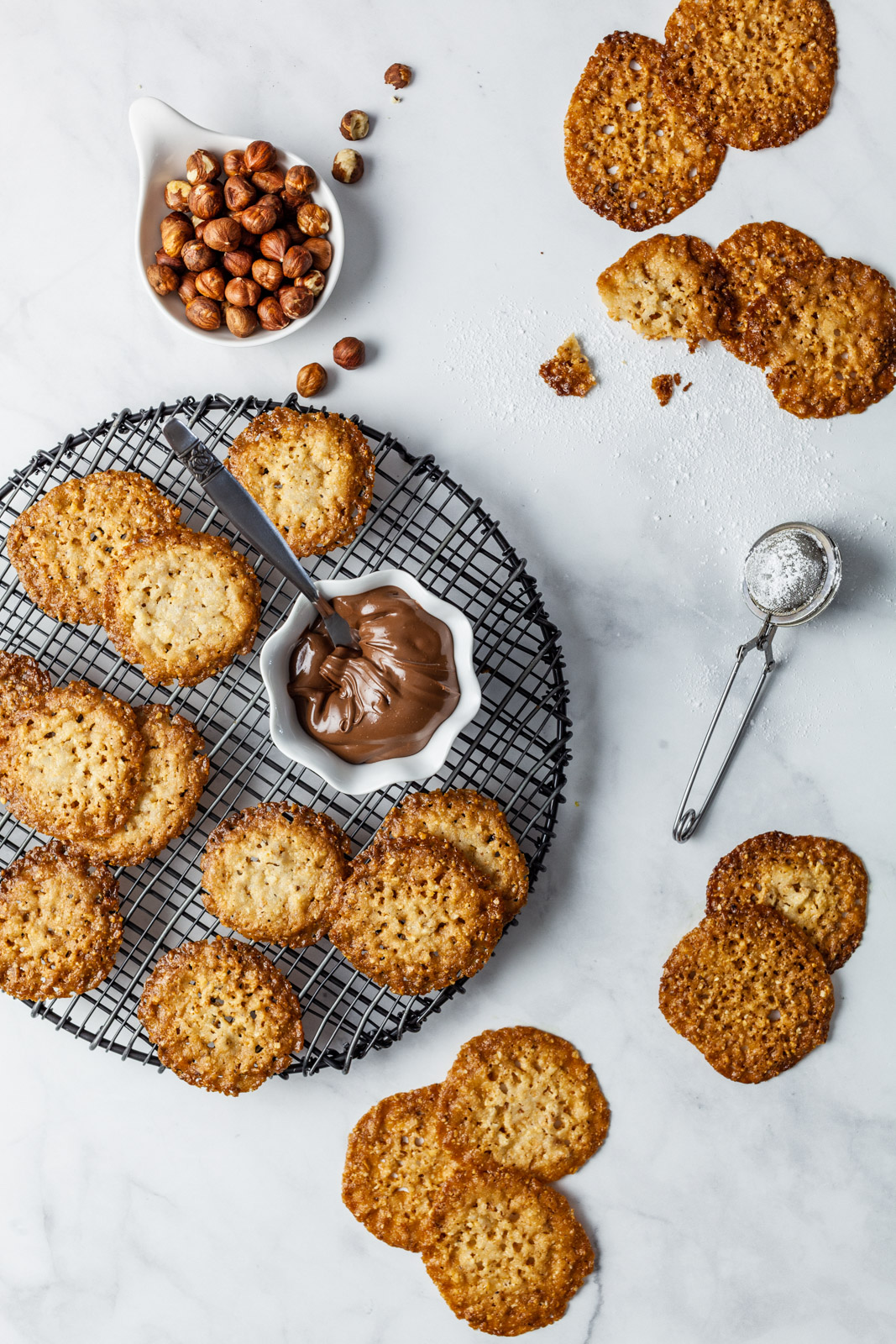 Chocolate Hazelnut Florentine Cookies (Lace Cookies)