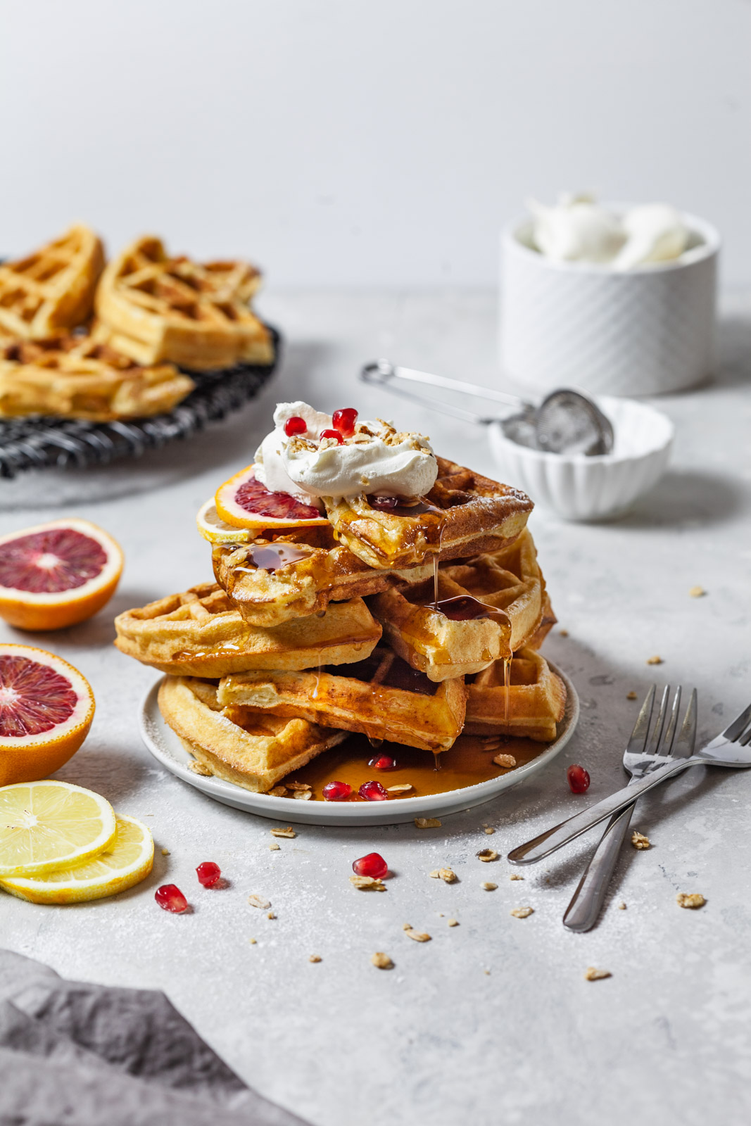 Fluffy Lemon Ricotta Waffles