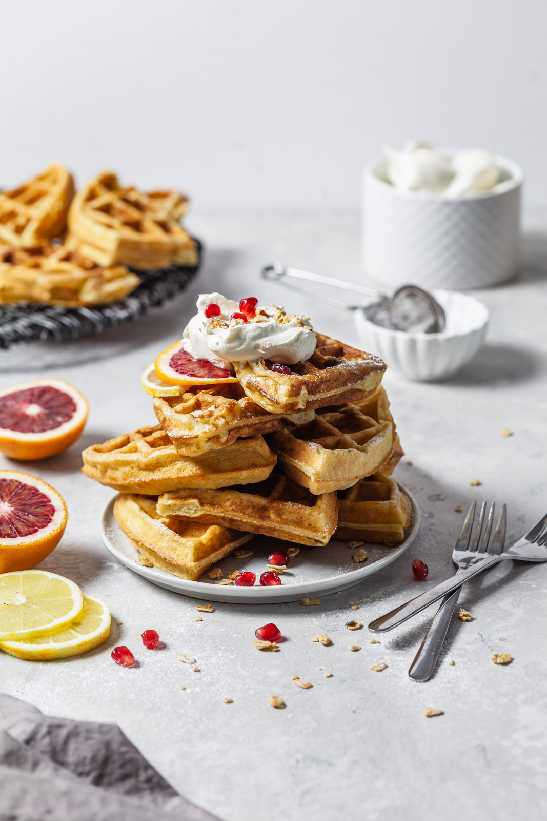 Fluffy Lemon Ricotta Waffles