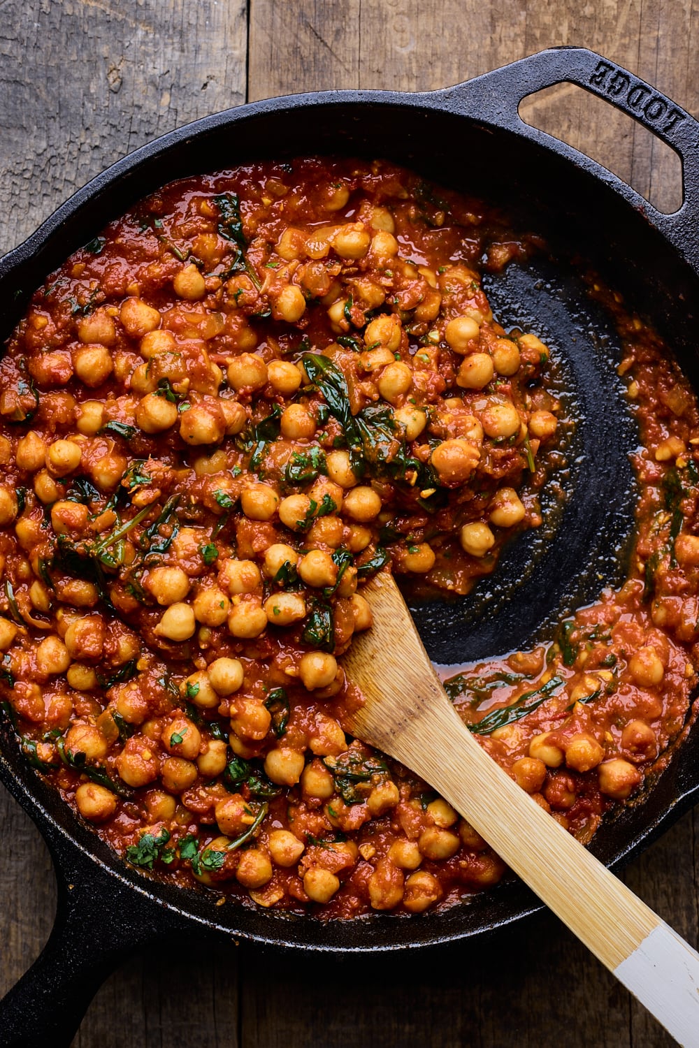 Curried Chickpeas With Spinach and Tomatoes