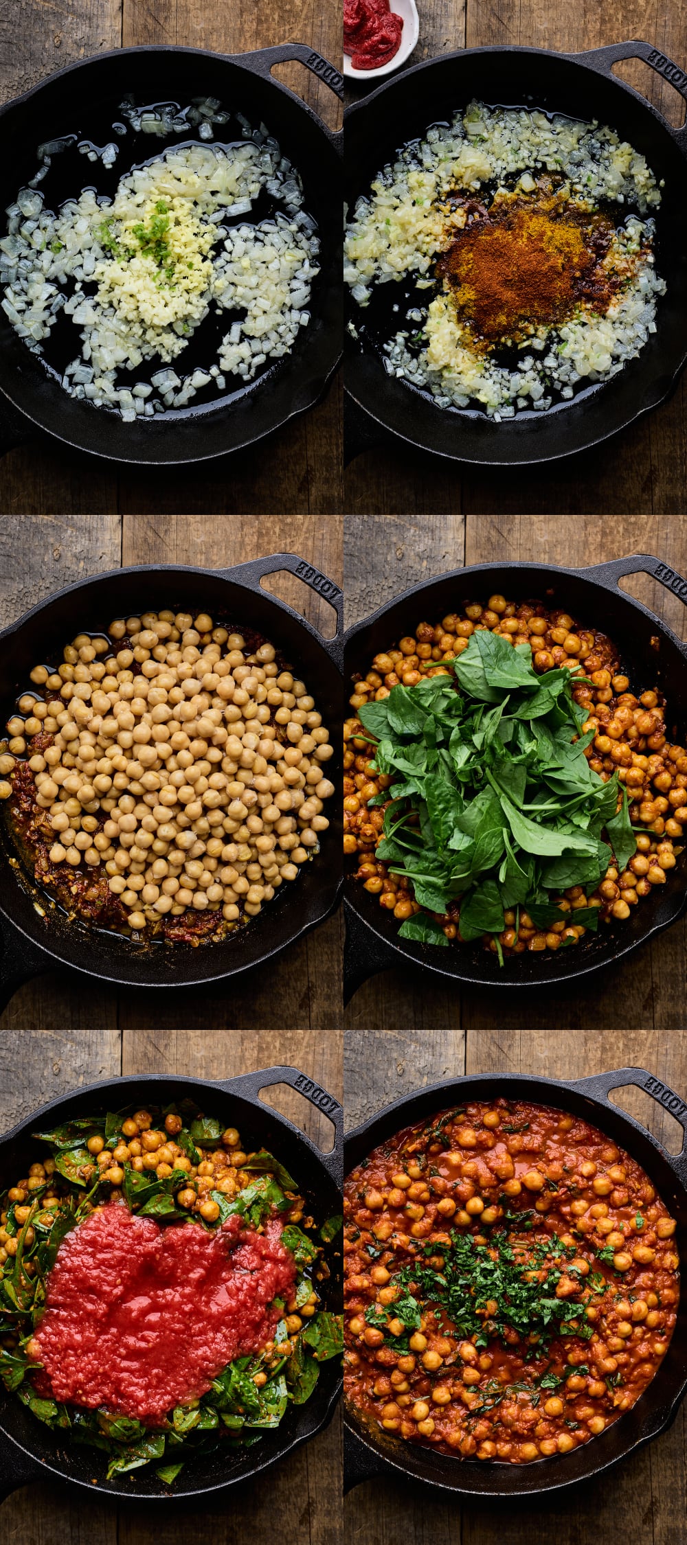 Curried Chickpeas With Spinach and Tomatoes