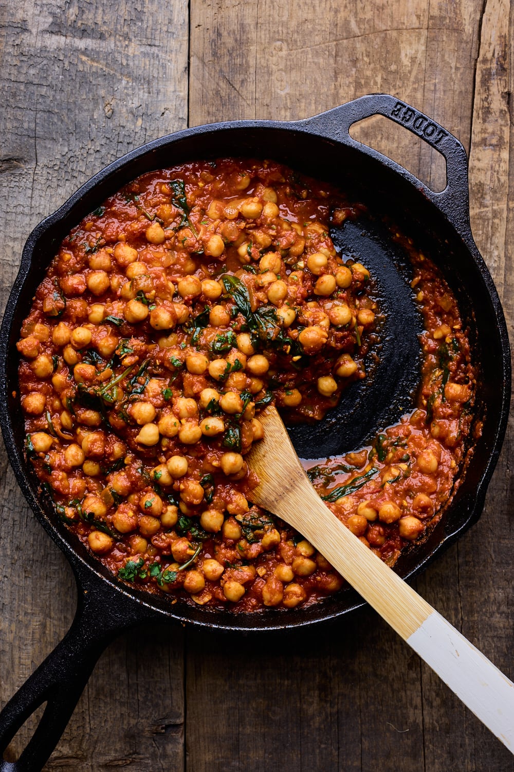 Curried Chickpeas With Spinach and Tomatoes