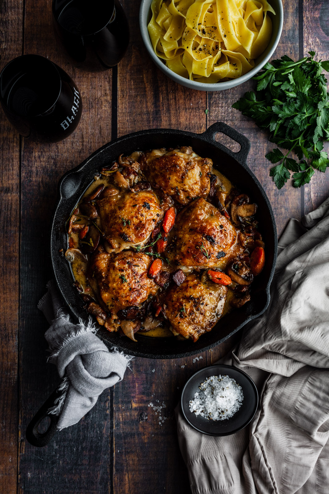 Quick One Pan Coq Au Vin Blanc